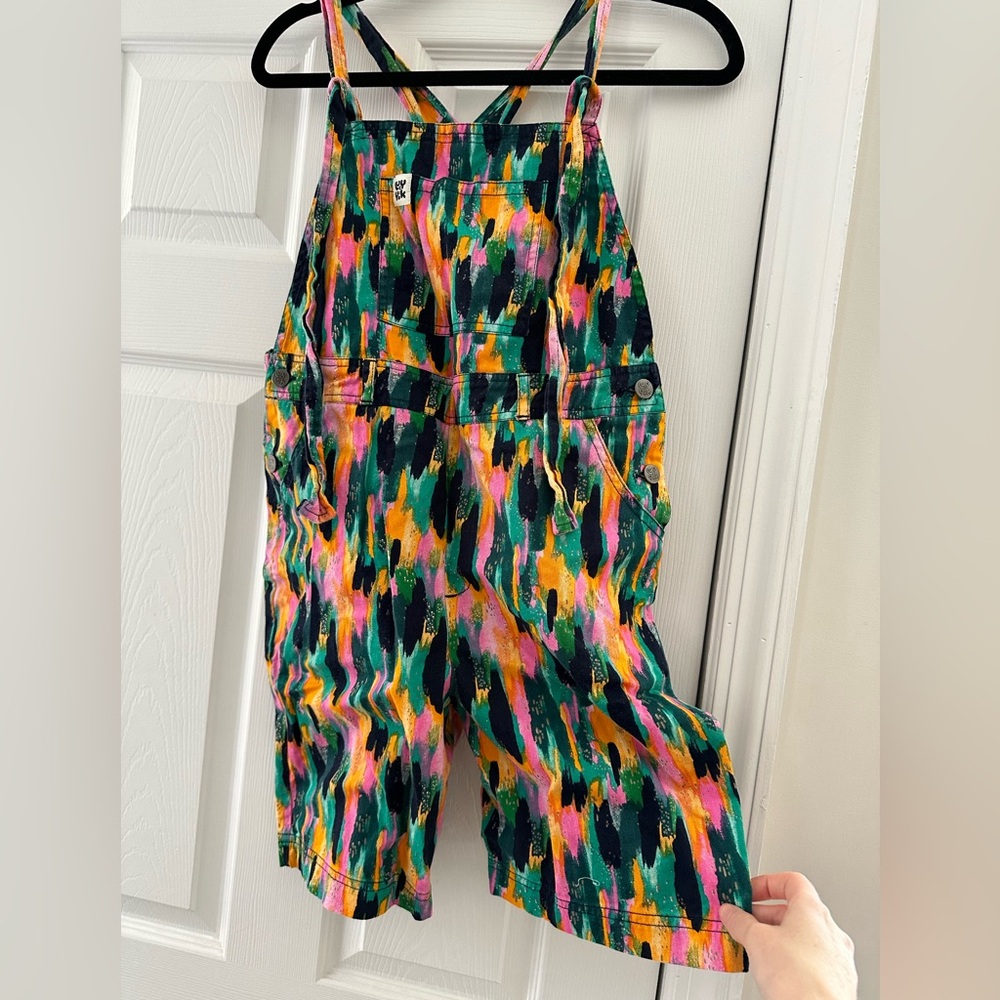 LUCY & YAK L.E. Timmy Dungaree Shorts: ORGANIC TWILL - Etta Vee - UK 8